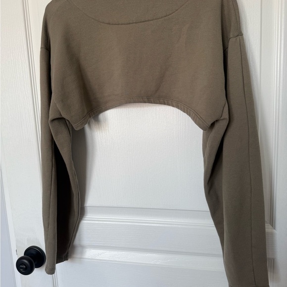 Zara Green Raglan Polo Crop Top - Picture 5 of 6
